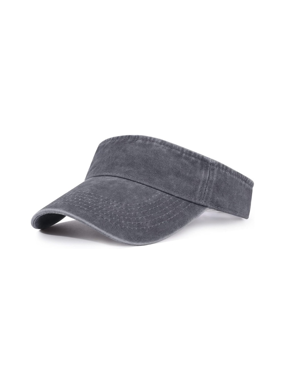 100% Cotton, Vintage-Wash Gray Sun Visor Hat